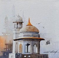 Zahid Ashraf, 12 x 12 inch, Acrylic on Canvas, Cityscape Painting, AC-ZHA-128